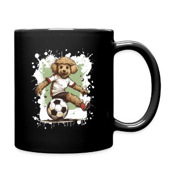Pudel Hund Fussball Team - Tasse einfarbig - Schwarz - Rechts