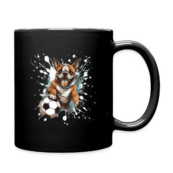 Bouledogue Français Dog Football - Mug uni - noir - Droite