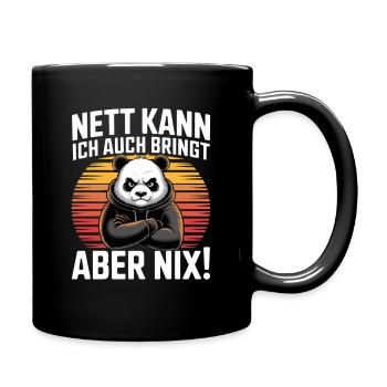 Sympa je peux aussi apporter mais rien de drôle panda - Mug uni - noir - Droite