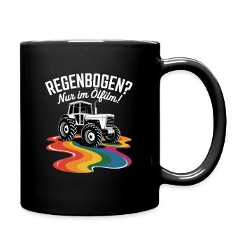 Rainbow Only In Oil Film Tractor Saying For - Full Colour Mug - black - Right