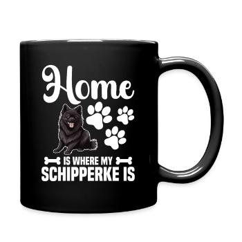 Zu Hause Ist Mein Schipperke - Tasse einfarbig - Schwarz - Rechts