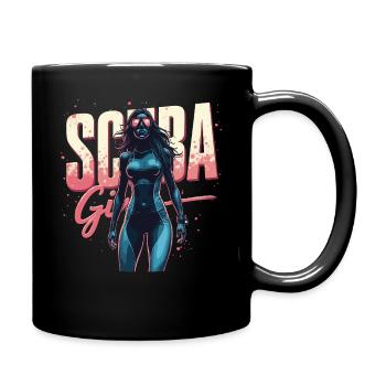 Scuba Girl Taucherin Design - Tasse einfarbig - Schwarz - Rechts
