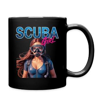 Scuba Girl Taucherin Design - Tasse einfarbig - Schwarz - Rechts