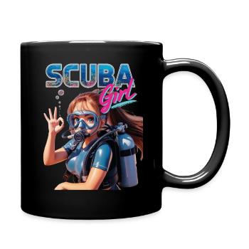 Scuba Girl Diver Design - Mug uni - noir - Droite