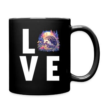 Igel - Tasse einfarbig - Schwarz - Rechts