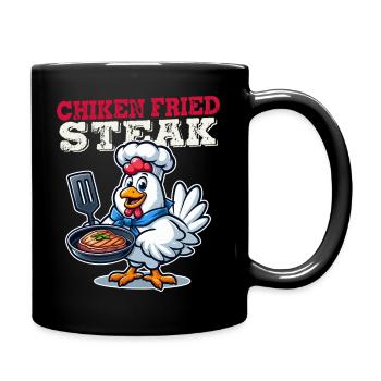 Fried Chicken Steak Cartoon - Full Colour Mug - black - Right
