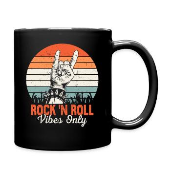 Rock 'N Roll Vibes Only Music Guitar Rock Band - Full Colour Mug - black - Right