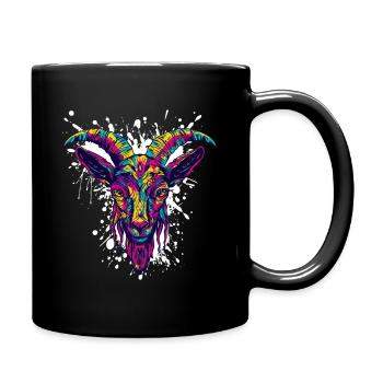Colorful Goat Head Graffiti - Full Colour Mug - black - Right