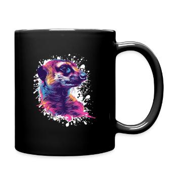 Suricate coloré - Mug uni - noir - Droite