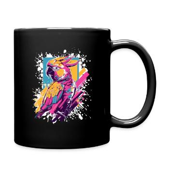 Explosion de couleurs de perroquet néon - Mug uni - noir - Droite