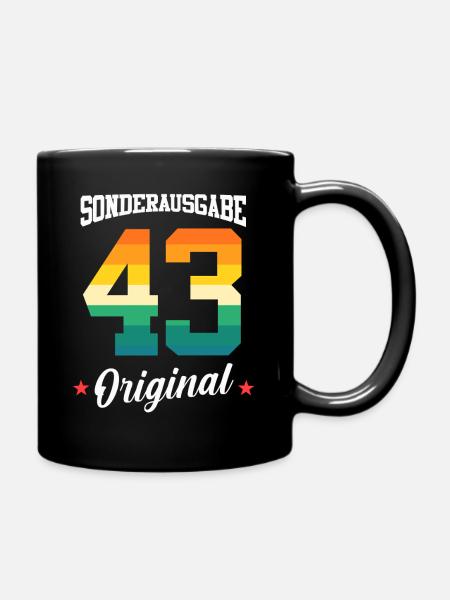 43 Geburtstag - Tasse einfarbig - Schwarz