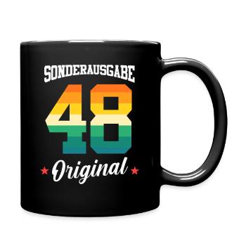 48 Geburtstag - Tasse einfarbig - Schwarz - Rechts