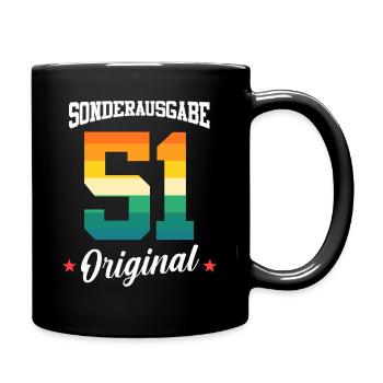 51 Geburtstag - Tasse einfarbig - Schwarz - Rechts