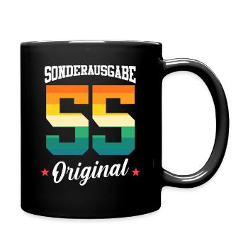 55 Geburtstag - Tasse einfarbig - Schwarz - Rechts