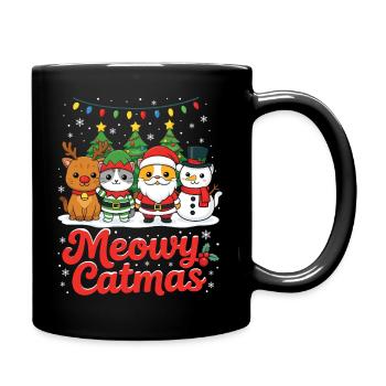 Vacances de Noël Noël Meowy Catmas Chat - Mug uni - noir - Droite