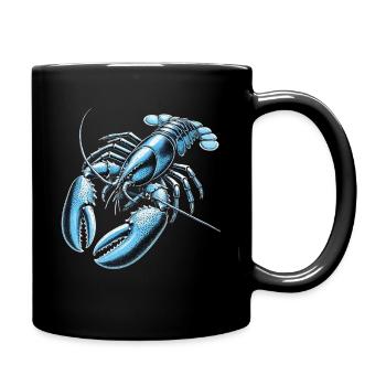 Crabe bleu façon homard - Mug uni - noir - Droite