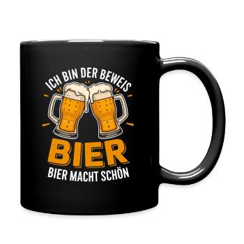 I am proof that beer makes you beautiful - Full Colour Mug - black - Right
