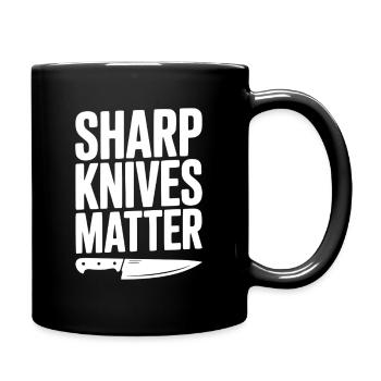 Scharfe Messer sind wichtig - Tasse einfarbig - Schwarz - Rechts
