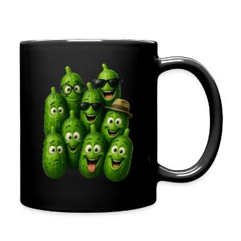 Troupe de concombres verts - Mug uni - noir - Droite