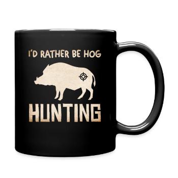 Wildschwein Jagd Silhouette - Tasse einfarbig - Schwarz - Rechts