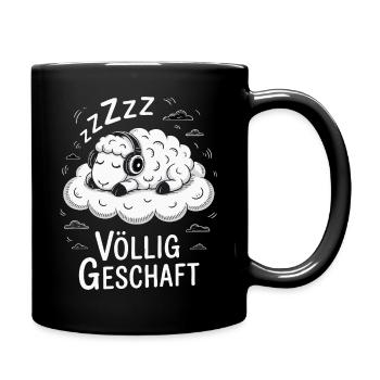 Völlig geschafft geSchaft Schaf Design - Tasse einfarbig - Schwarz - Rechts