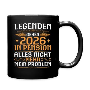 Pensionär 2026 Arbeitskollege Legende in Pension - Tasse einfarbig - Schwarz - Rechts