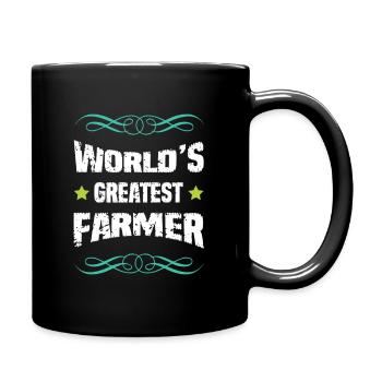 Weltbester Farmer – Shirt - Tasse einfarbig - Schwarz - Rechts