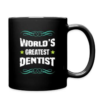 World's Best Dentist – Saying Shirt - Full Colour Mug - black - Right