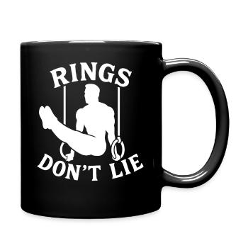 Rings Don't Lie Calisthenics Fitness Gym Training - Full Colour Mug - black - Right