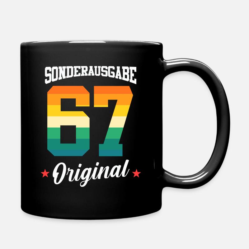 67 Geburtstag - Tasse einfarbig - Schwarz