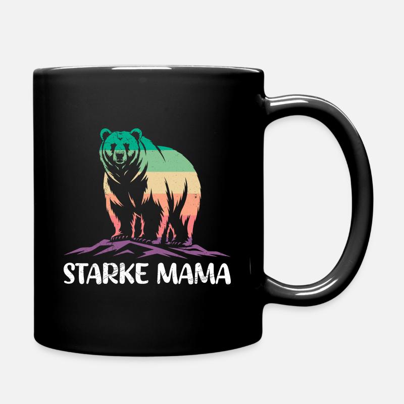 Werdende Mutter BÄREN STARKE MAMA Lustiges - Tasse einfarbig - Schwarz