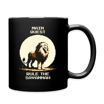 Quête principale : Régner sur la savane | Lion Wilderness - Mug uni - noir - Droite