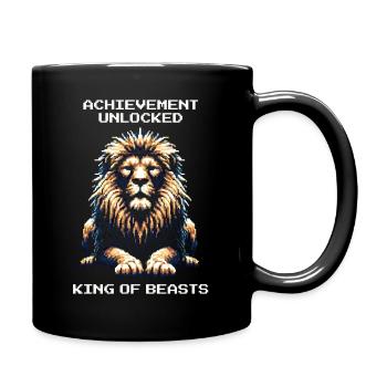Erfolg freigeschaltet: Tierkönig | Löwe Game - Tasse einfarbig - Schwarz - Rechts