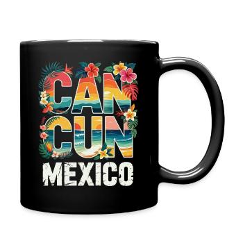 Cancun, Mexique, Typographie tropicale - Mug uni - noir - Droite