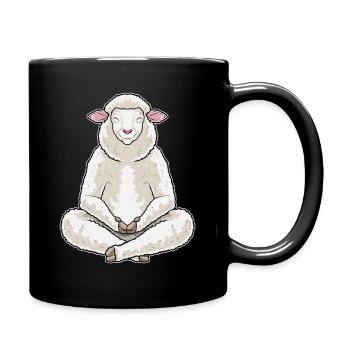 Schaf Yoga Fitness Meditation - Tasse einfarbig - Schwarz - Rechts