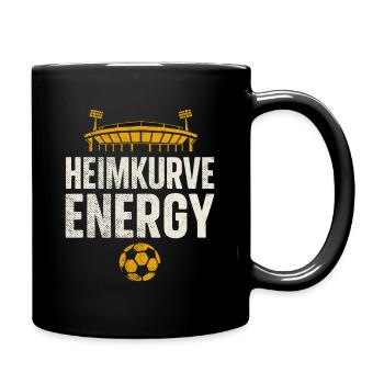 Heimkurve Energy – Fußballfan Design - Tasse einfarbig - Schwarz - Rechts