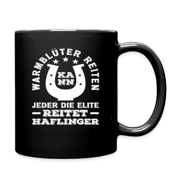 Haflinger Pony Reiten Sport Reiter Hobby - Tasse einfarbig - Schwarz - Rechts