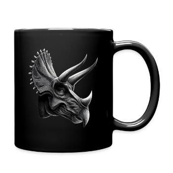 Triceratops Dinosaurier Dinos Triceratops Dino - Tasse einfarbig - Schwarz - Rechts