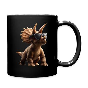 Triceratops Dinosaurier Dinos Triceratops Dino - Tasse einfarbig - Schwarz - Rechts