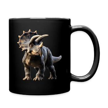 Triceratops Dinosaurier Dinos Triceratops Dino - Tasse einfarbig - Schwarz - Rechts