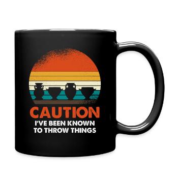 Retro Sonnenuntergang Töpfe - Tasse einfarbig - Schwarz - Rechts