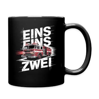 Dicton des pompiers – Le héros de l’appel d’urgence 112 en action - Mug uni - noir - Droite