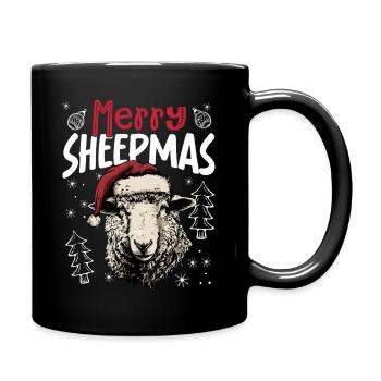 Joyeux moutons drôle mouton motif de Noël - Mug uni - noir - Droite