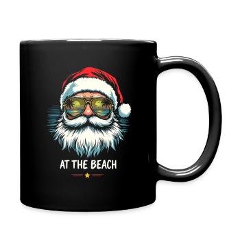 Weihnachtsmann At The Beach Strand Vibes - Tasse einfarbig - Schwarz - Rechts