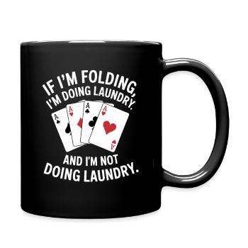 Wrinkles or Laundry: Card Humor - Full Colour Mug - black - Right
