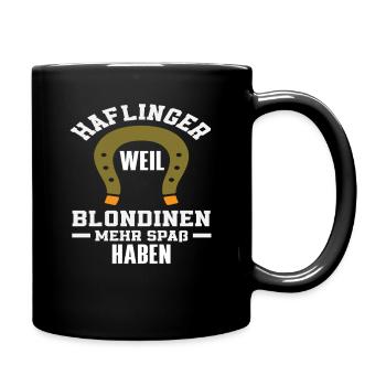 Haflinger Blonde Funny Horse Pony Riding - Full Colour Mug - black - Right