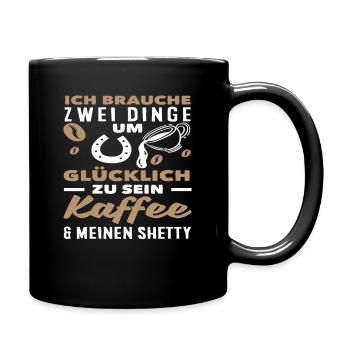 Pferdemädchen Reiten Ponyfans Reiter Shetty Kaffee - Tasse einfarbig - Schwarz - Rechts