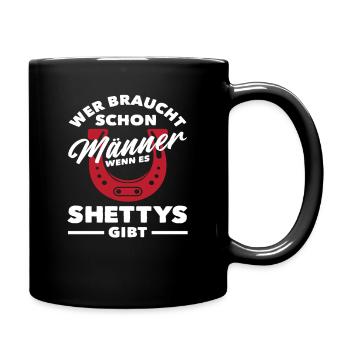 Cheval Fille Équitation Poney Fans Cavalier Shetty - Mug uni - noir - Droite