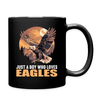 Adler - Tasse einfarbig - Schwarz - Rechts