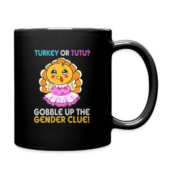 Thanksgiving Gender Reveal Mom-to-be - Full Colour Mug - black - Right